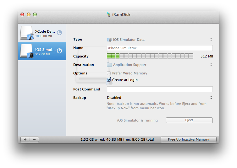 The Simulator gets 512MB