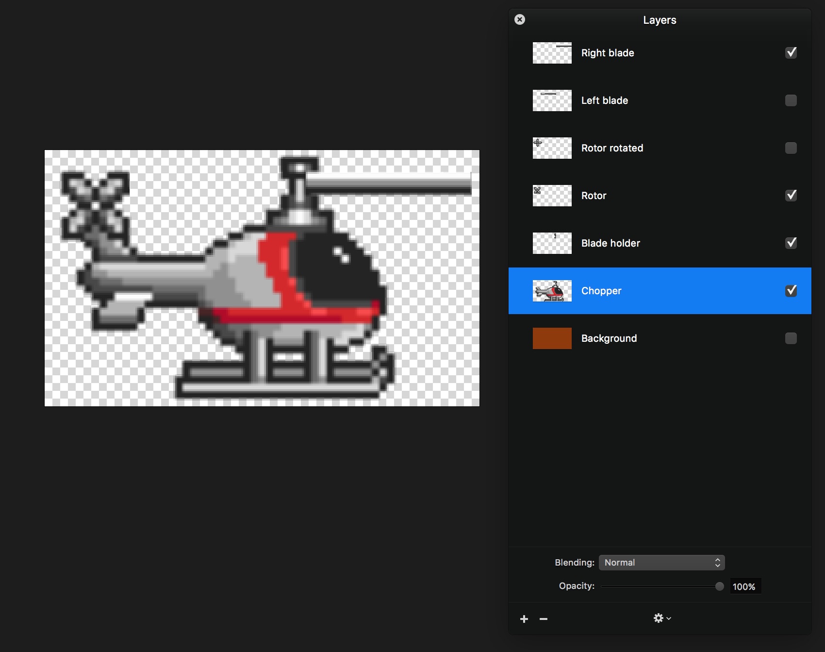 Layers of pixels